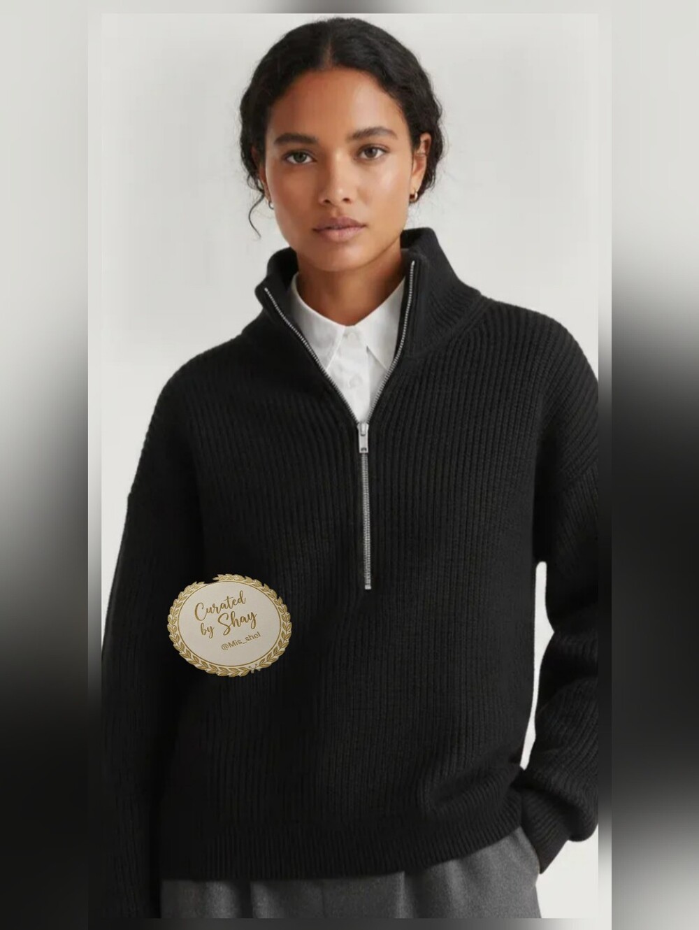 Quince Australian Merino Wool Half Zip Sweater